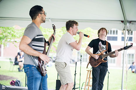 Band playing at Student Stage